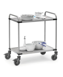 fetra® Edelstahlwagen mit 2/3 Etagen, 150kg Tragkraft und 800 x 500mm Ladefläche