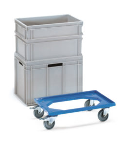 fetra® Eurokastenroller mit offenem Rahmen aus Kunstoff 250kg Tragkraft