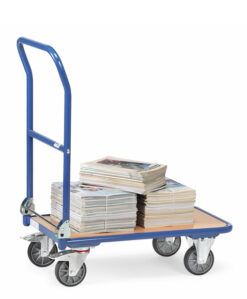 fetra® Klappwagen mit Holzwerkstoffplatte, 250kg Tragkraft und bis zu 900 x 600mm Ladefläche
