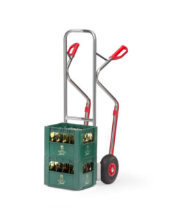 fetra® Alu-Stapelkarre bis 200kg Tragkraft, 300 x 480mm Ladefläche und Gleitkufen