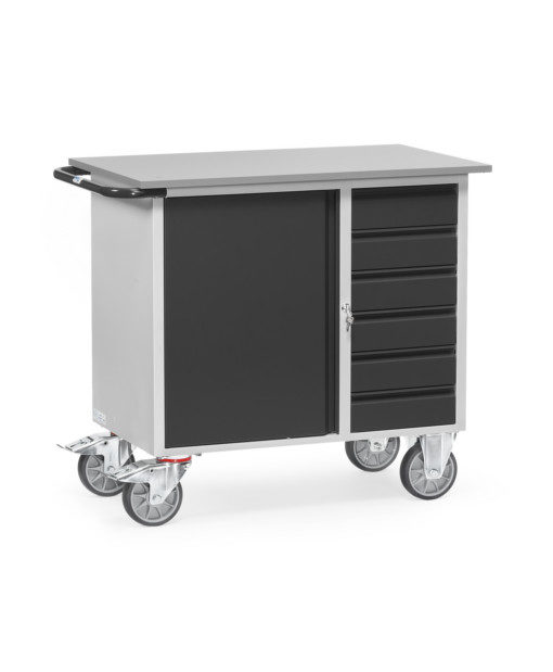 fetra® Werkstattwagen "Grey-Edition" mit 400kg Tragkraft und 985 x 500mm Ladefläche – Bild 2