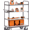 fetra® ESD-Wagen mit 4 Etagen, 500 - 600kg Tragkraft und bis zu 1200 x 800mm Ladefläche