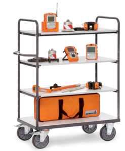 fetra® ESD-Wagen mit 4 Etagen, 500 - 600kg Tragkraft und bis zu 1200 x 800mm Ladefläche