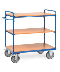 fetra® Etagenwagen mit 3 Etagen, 500 - 600kg Tragkraft und bis zu 1200 x 800mm Ladefläche
