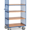 fetra® Etagenwagen mit 4, Stirnwänden, 600kg Tragkraft und bis zu 1200 x 800mm Ladefläche