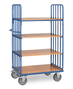 fetra® Etagenwagen mit 4, Stirnwänden, 600kg Tragkraft und bis zu 1200 x 800mm Ladefläche