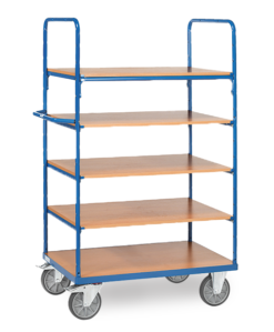 fetra® Etagenwagen mit 5 Etagen, 500 - 600kg Tragkraft und bis zu 1200 x 800mm Nutzfläche