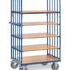 fetra® Etagenwagen mit 5 Etagen, Stirnwände, 600kg Tragkraft und bis zu 1200 x 800mm Ladefläche