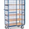 fetra® Etagenwagen mit 5 Etagen, Flügeltüren, 600kg Tragkraft und bis zu 1200 x 800mm Ladefläche