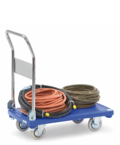 fetra® Kunststoffplattenwagen mit 200kg Tragkraft und 810 x 500mm Ladefläche