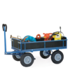fetra® Handpritschenwagen mit Bordwänden, rutschfester Ladefläche bis zu 2000 x 1000mm und Tragkraft bis 1250kg
