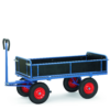 fetra® Handpritschenwagen mit 3 abklappbaren Bordwänden, rutschfester Ladefläche 1540 x 840mm, 1000kg Tragkraft