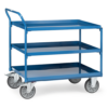 fetra® Tischwagen mit Stahlblechwannen, 2/3 Etagen, 400kg Tragkraft und bis zu 1000 x 700mm Ladefläche