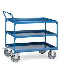 fetra® Tischwagen mit Stahlblechwannen, 2/3 Etagen, 400kg Tragkraft und bis zu 1000 x 700mm Ladefläche