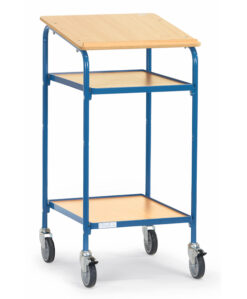 fetra® Rollpult mit geneigter Schreibfläche und 2 Ablageböden