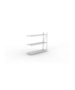 META Weitspann-Anbauregal MINI-RACK mit 3 Lagerebenen, 2200mm Höhe, 2200mm Breite, 650mm Tiefe, verzinkt