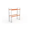 META Paletten-Grundregal MULTIPAL 3300mm Höhe, 2700mm Breite, 1100mm Tiefe, 3 Lagerebenen inkl. Boden, verzinkt / rotorange
