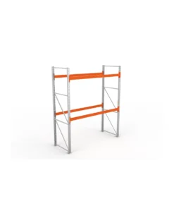 META Paletten-Grundregal MULTIPAL 3300mm Höhe, 2700mm Breite, 1100mm Tiefe, 3 Lagerebenen inkl. Boden, verzinkt / rotorange