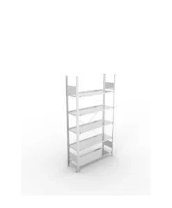 META Büro-Grundregal S3 COMPACT, 1850mm Höhe, 300mm Tiefe, mit 5 Böden, Fachlast 80kg, verzinkt