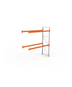 META Paletten-Anbauregal MULTIPAL 3300mm Höhe, 2700mm Breite, 1100mm Tiefe, 3 Lagerebenen inkl. Boden, verzinkt / rotorange