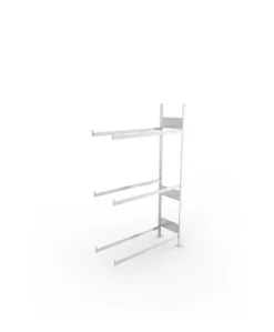 META Reifen-Anbauregal S3 CLIP, 2000mm Höhe, 400mm Tiefe, mit 3 Reifenebenen, 150kg Fachlast, verzinkt