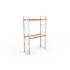 META Paletten-Grundregal MULTIPAL 4400mm Höhe, 2700mm Breite, 1100mm Tiefe, 3 Lagerebenen inkl. Boden, verzinkt / rotorange